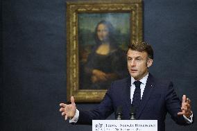 Emmanuel Macron At Louvre Museum - Paris
