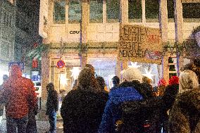 Demo Against Right Wing Extremism And Also CDU Top Candidator Friedlich Merz's Statement In Wuppertal