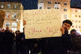 Demo Against Right Wing Extremism And Also CDU Top Candidator Friedlich Merz's Statement In Wuppertal