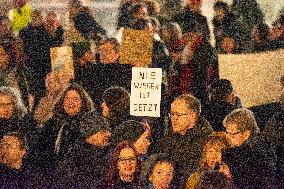 Demo Against Right Wing Extremism And Also CDU Top Candidator Friedlich Merz's Statement In Wuppertal