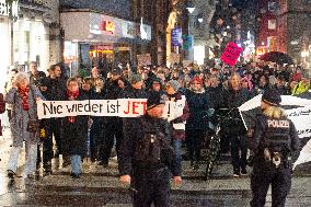 Demo Against Right Wing Extremism And Also CDU Top Candidator Friedlich Merz's Statement In Wuppertal