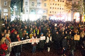 Demo Against Right Wing Extremism And Also CDU Top Candidator Friedlich Merz's Statement In Wuppertal