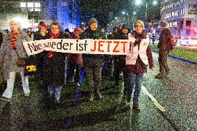 Demo Against Right Wing Extremism And Also CDU Top Candidator Friedlich Merz's Statement In Wuppertal