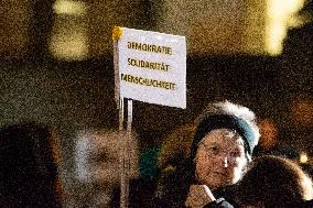 Demo Against Right Wing Extremism And Also CDU Top Candidator Friedlich Merz's Statement In Wuppertal