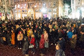 Demo Against Right Wing Extremism And Also CDU Top Candidator Friedlich Merz's Statement In Wuppertal