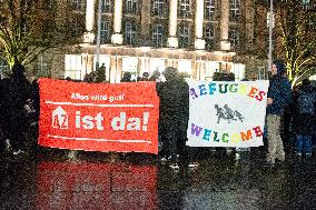 Demo Against Right Wing Extremism And Also CDU Top Candidator Friedlich Merz's Statement In Wuppertal