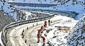 Clearing Snow on National Highway 307 in Zhangye