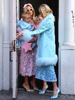 Paris And Nicky Hilton With Their Children At Museum Of Ice Cream - NYC