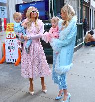 Paris And Nicky Hilton With Their Children At Museum Of Ice Cream - NYC