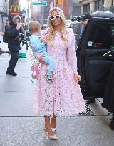 Paris And Nicky Hilton With Their Children At Museum Of Ice Cream - NYC