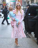 Paris And Nicky Hilton With Their Children At Museum Of Ice Cream - NYC