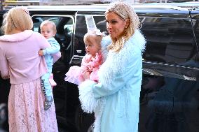 Paris And Nicky Hilton With Their Children At Museum Of Ice Cream - NYC