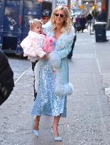 Paris And Nicky Hilton With Their Children At Museum Of Ice Cream - NYC