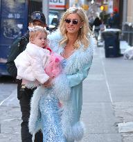 Paris And Nicky Hilton With Their Children At Museum Of Ice Cream - NYC