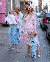 Paris And Nicky Hilton With Their Children At Museum Of Ice Cream - NYC