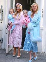 Paris And Nicky Hilton With Their Children At Museum Of Ice Cream - NYC