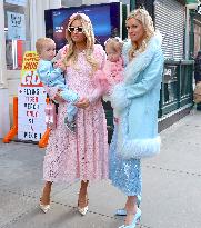 Paris And Nicky Hilton With Their Children At Museum Of Ice Cream - NYC