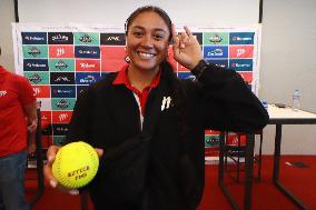 Megan Faraimo Diablos Rojos Pitcher Press Conference