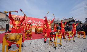 Gongs And Drums Performance in Yuncheng
