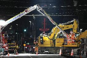 Sinkhole at intersection near Tokyo