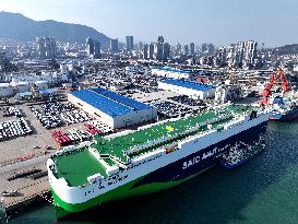 Ship Load Export Vehicles in Lianyungang Port