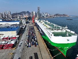 Ship Load Export Vehicles in Lianyungang Port