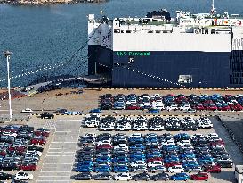 Ship Load Export Vehicles in Lianyungang Port