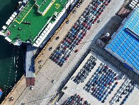 Ship Load Export Vehicles in Lianyungang Port