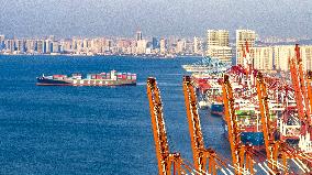 Ship Load Containers in Qingdao Port