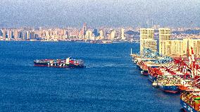 Ship Load Containers in Qingdao Port