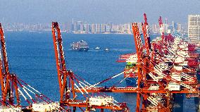 Ship Load Containers in Qingdao Port