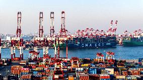 Ship Load Containers in Qingdao Port