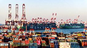 Ship Load Containers in Qingdao Port