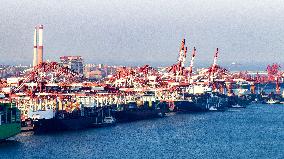 Ship Load Containers in Qingdao Port