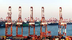 Ship Load Containers in Qingdao Port