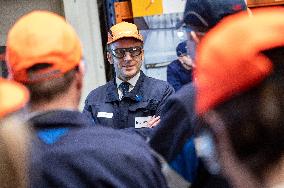 President Macron Visits To Framatome Nuclear Maintenance Workshop - Maubeuge