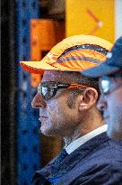 President Macron Visits To Framatome Nuclear Maintenance Workshop - Maubeuge
