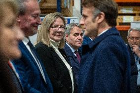 President Macron Visits To Framatome Nuclear Maintenance Workshop - Maubeuge