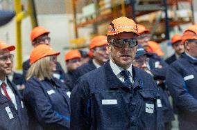President Macron Visits To Framatome Nuclear Maintenance Workshop - Maubeuge