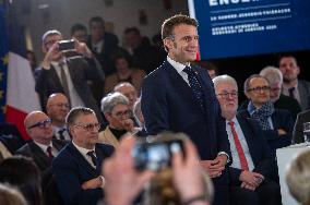 President Macron At The Cultural Pole - Aulnoye-Aymeries
