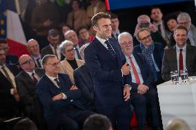 President Macron At The Cultural Pole - Aulnoye-Aymeries