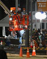 Sinkhole at intersection near Tokyo
