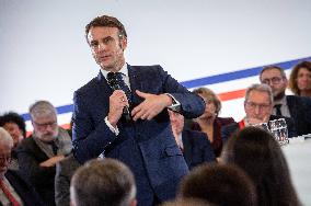 President Macron At The Cultural Pole - Aulnoye-Aymeries