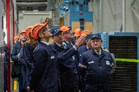 President Macron Visits To Framatome Nuclear Maintenance Workshop - Maubeuge