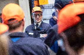 President Macron Visits To Framatome Nuclear Maintenance Workshop - Maubeuge