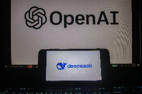 Deepseek AI, OpenAI, And Nvidia Illustrations