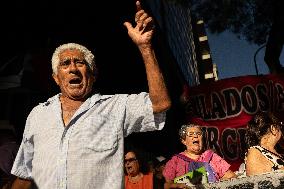 Mobilization Of Retirees And Social Organizations In Front Of The National Congress Of The Republic Of Argentina, On January 29,