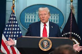 President Donald J. Trump Delivers Remarks At A News Conference On The Mid-Air Collision At The White House In Washington D.C.