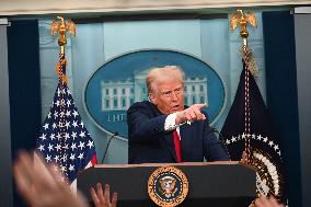 President Donald J. Trump Delivers Remarks At A News Conference On The Mid-Air Collision At The White House In Washington D.C.