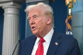 President Donald J. Trump Delivers Remarks At A News Conference On The Mid-Air Collision At The White House In Washington D.C.